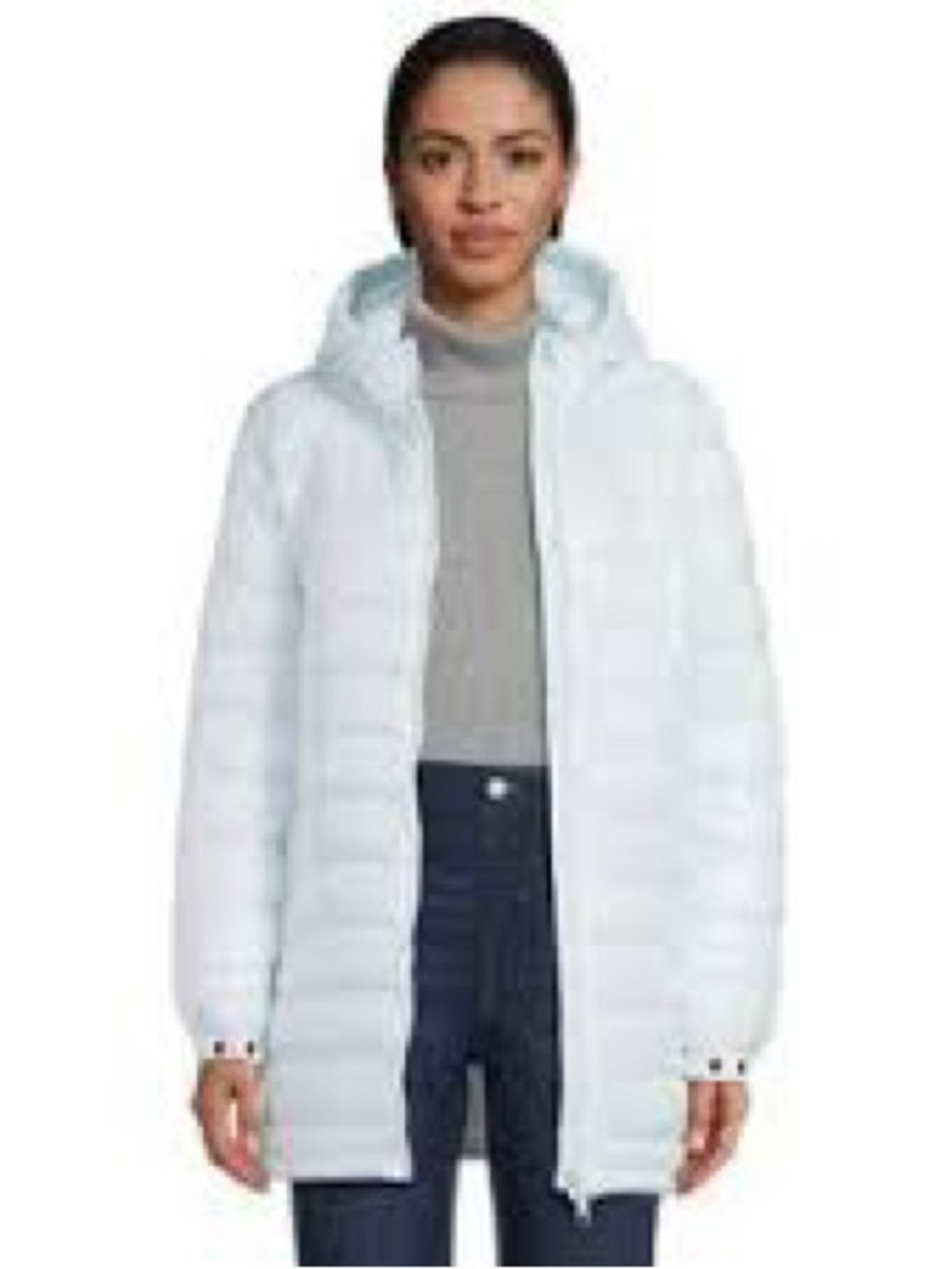 Swiss Tech Light Blue Quilted Hooded Puffer Jacket